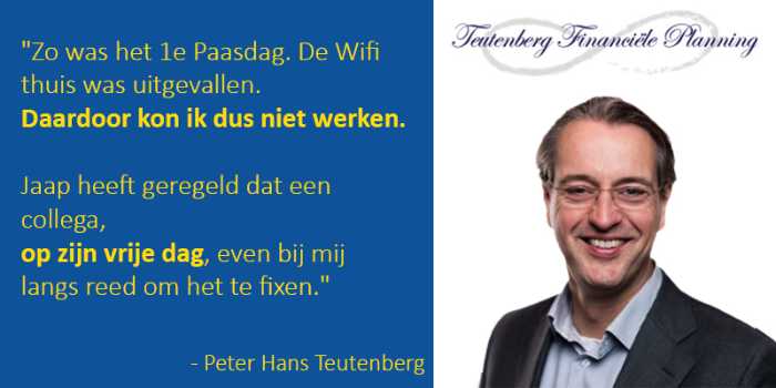 Peter Hans Teutenberg beveelt Teleservice ICT aan, een hoge klanttevredenheid
